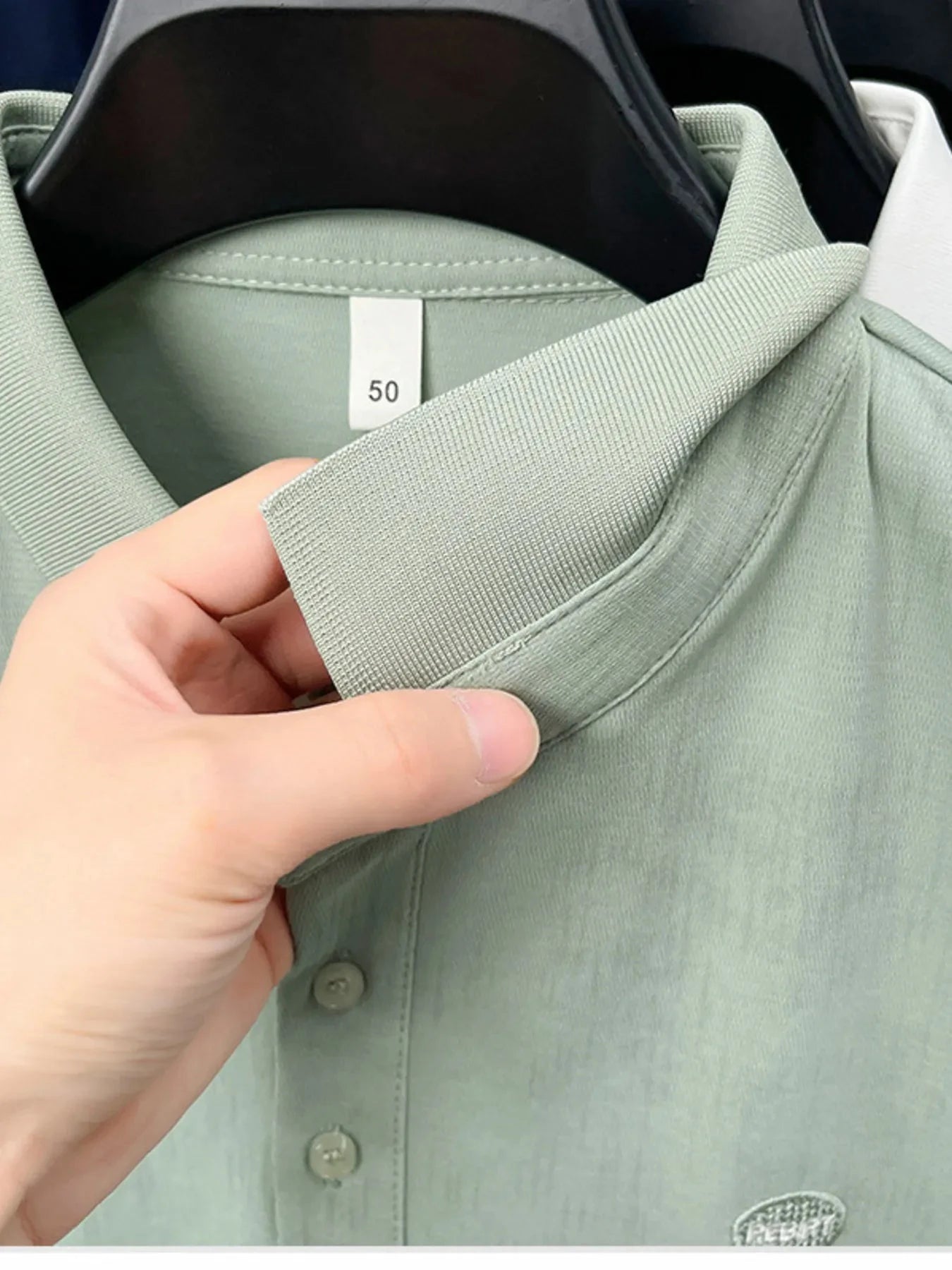 Men's Plus Size Short Sleeve Button Detail Polo