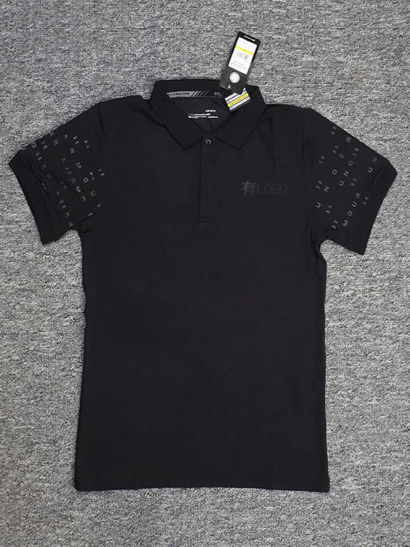 Men's Plus Size Short Sleeve Button Detail Polo Black / M