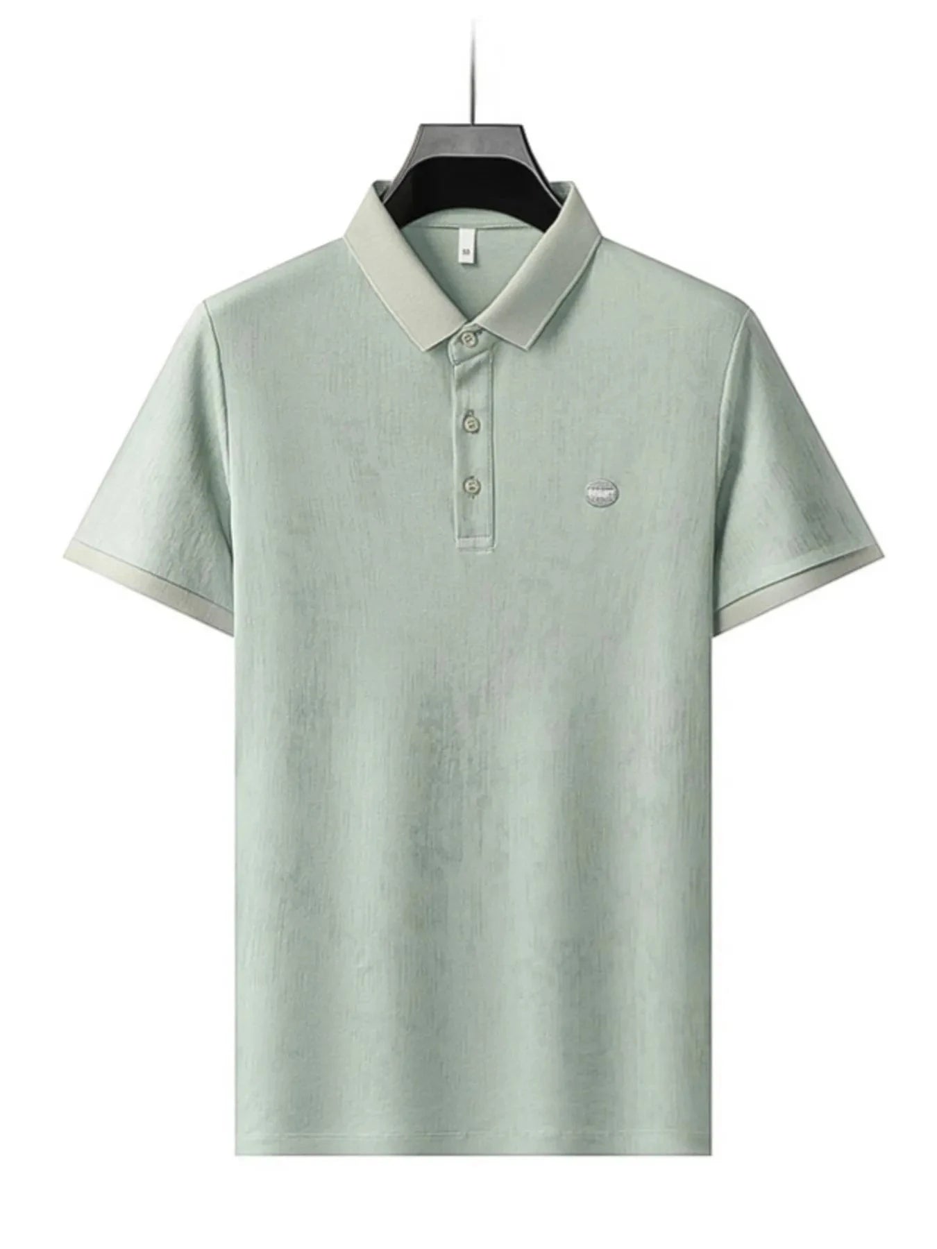 Men's Plus Size Short Sleeve Button Detail Polo Matcha Green / M