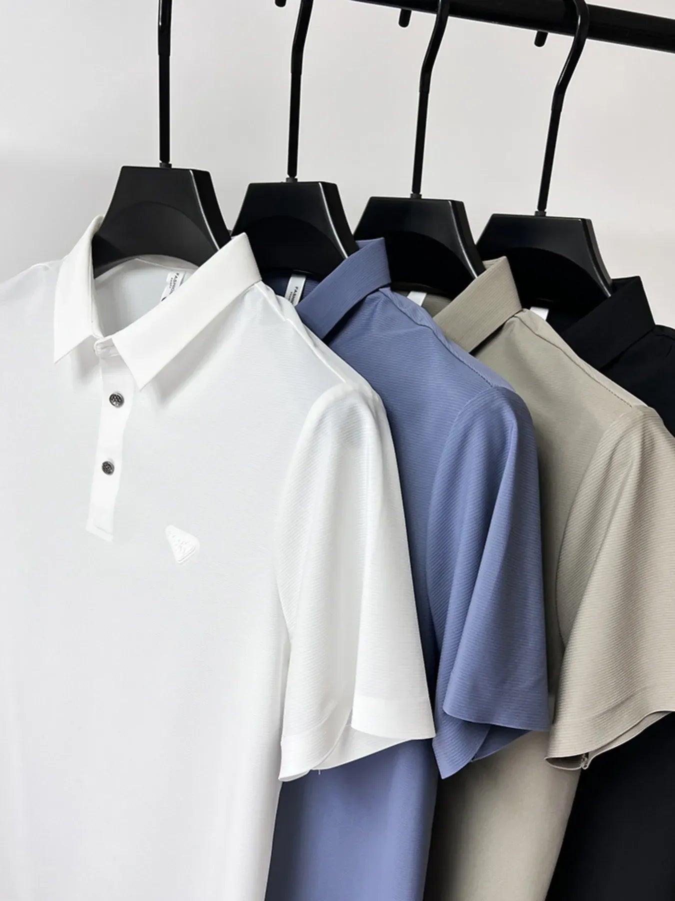 Men's Plus Size Short Sleeve Casual Polo with Classic Collar