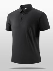 Men's Plus Size Short Sleeve Polo Shirt Black / M