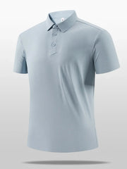 Men's Plus Size Short Sleeve Polo Shirt Light Blue / M