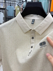 Men's Plus Size Short Sleeve Textured Polo