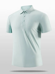 Men's Plus Size Short Sleeve Textured Polo Light Blue / M