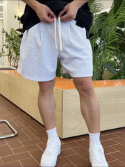 Men's Plus Size Solid Drawstring Shorts