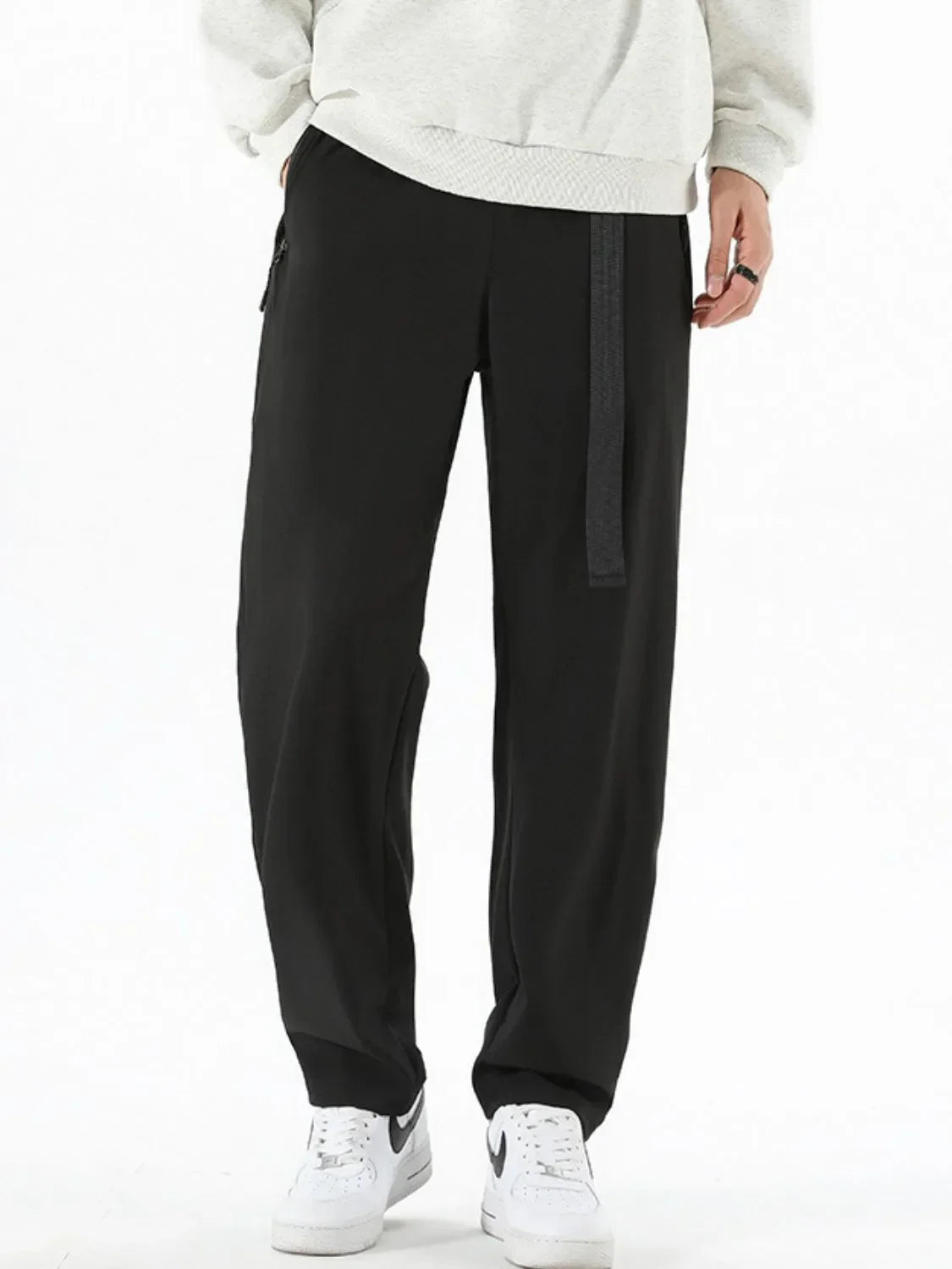 Men's Plus Size Solid Loose Fit Pants Black / M