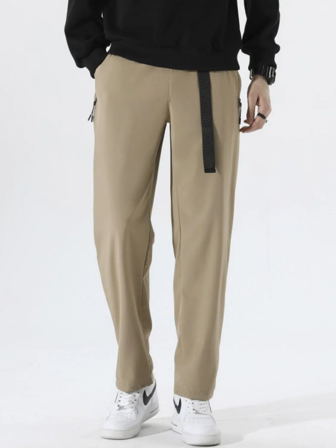 Men's Plus Size Solid Loose Fit Pants Khaki / M