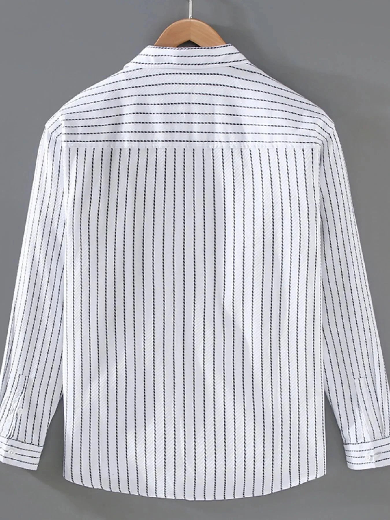 Men's Plus Size Striped Button Up Long Sleeve Shirt
