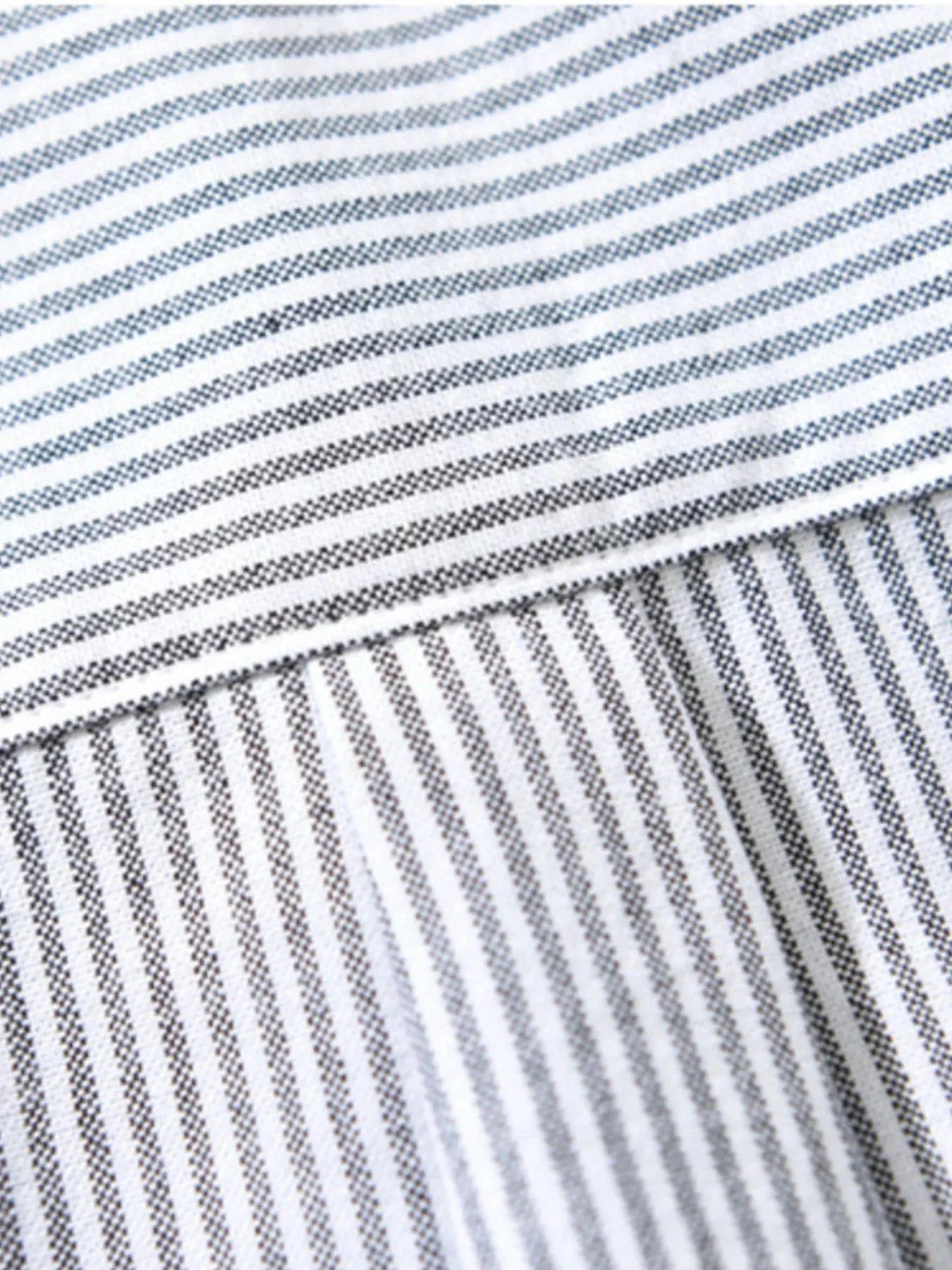 Men's Plus Size Striped Button Up Long Sleeve Shirt