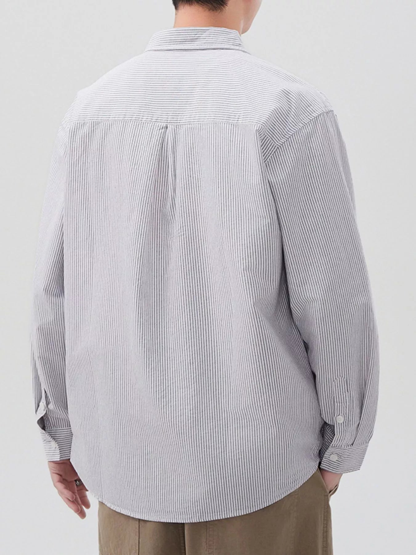 Men's Plus Size Striped Casual Button-Down Shirt