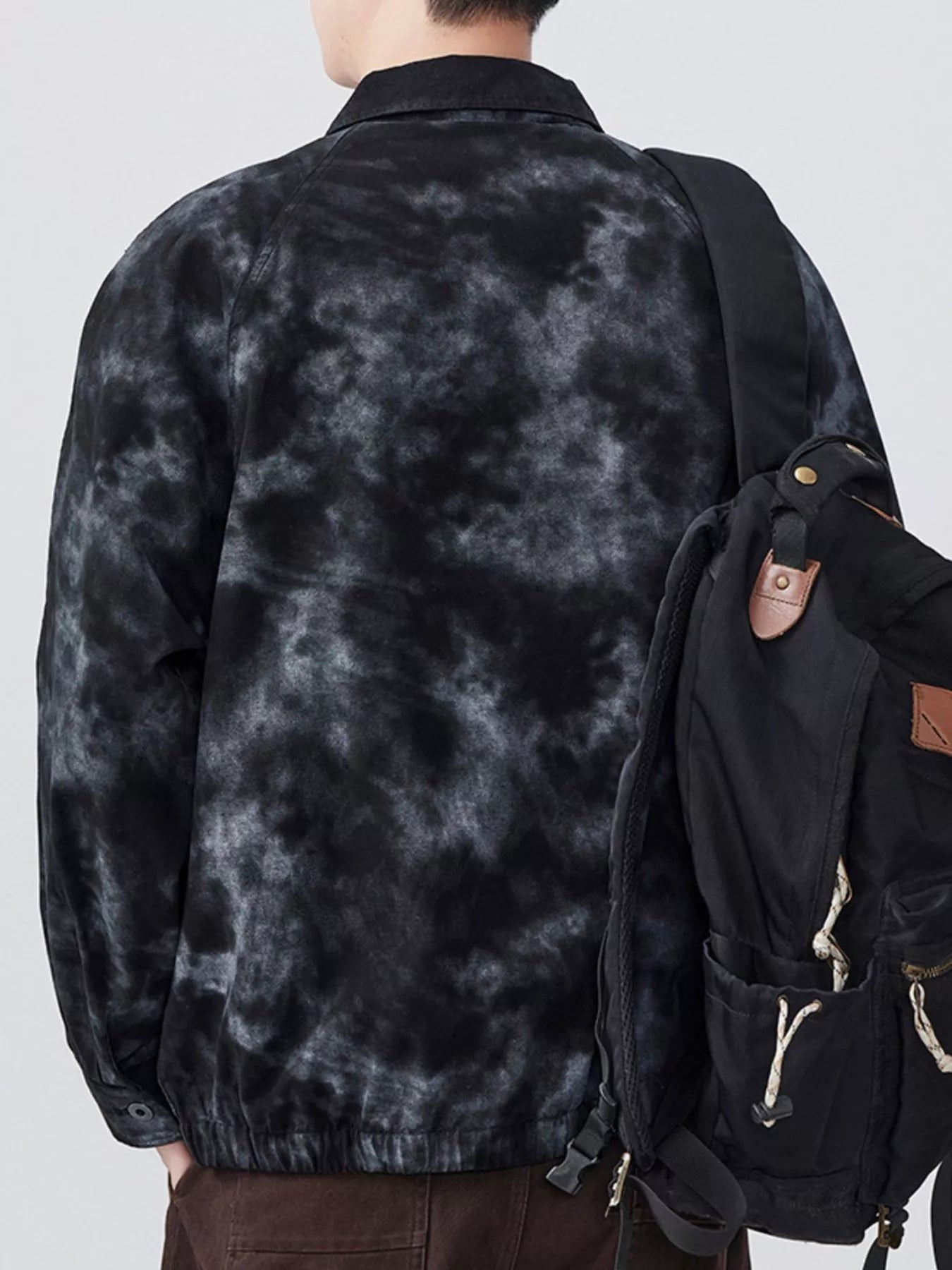 Men's Plus Size Tie-Dye Button Up Shirt