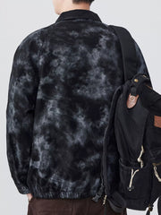 Men's Plus Size Tie-Dye Button Up Shirt