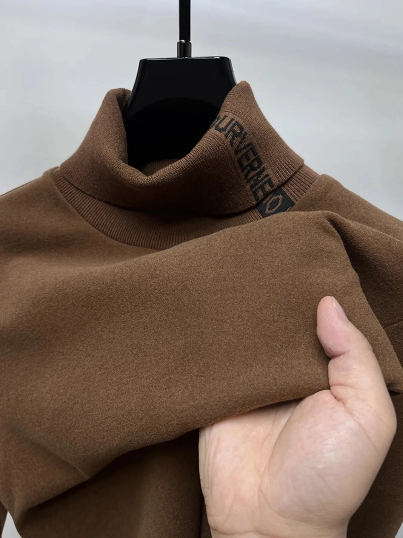 Men's Plus Size Turtleneck Long Sleeve Top