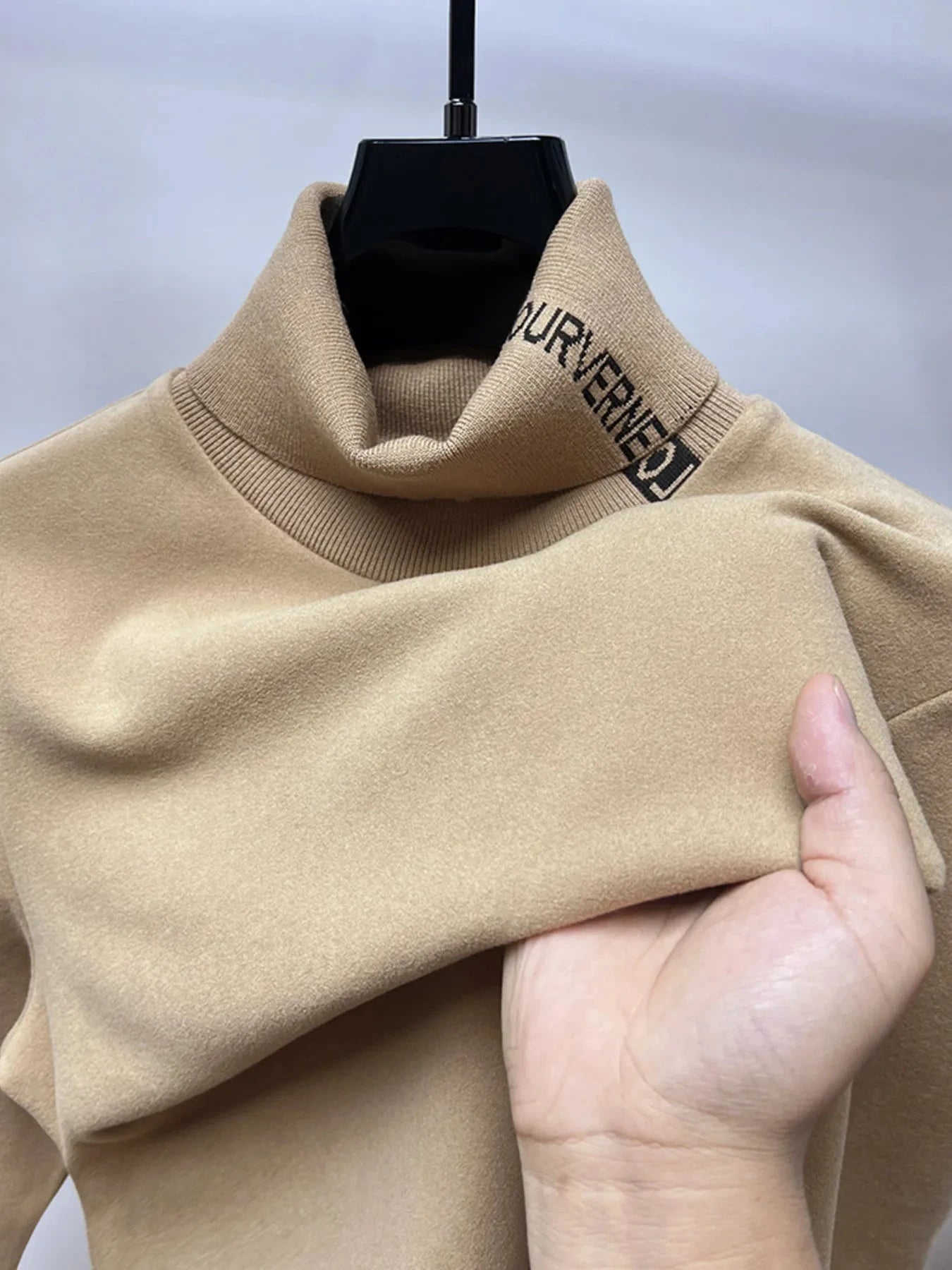 Men's Plus Size Turtleneck Long Sleeve Top