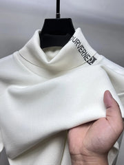 Men's Plus Size Turtleneck Long Sleeve Top White / M