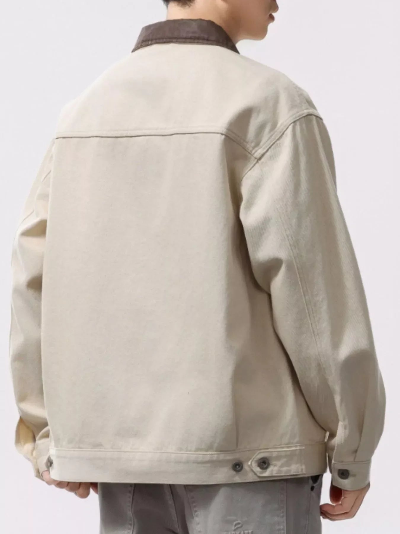 Men's Plus Size Two-Tone Collar Casual Jacket