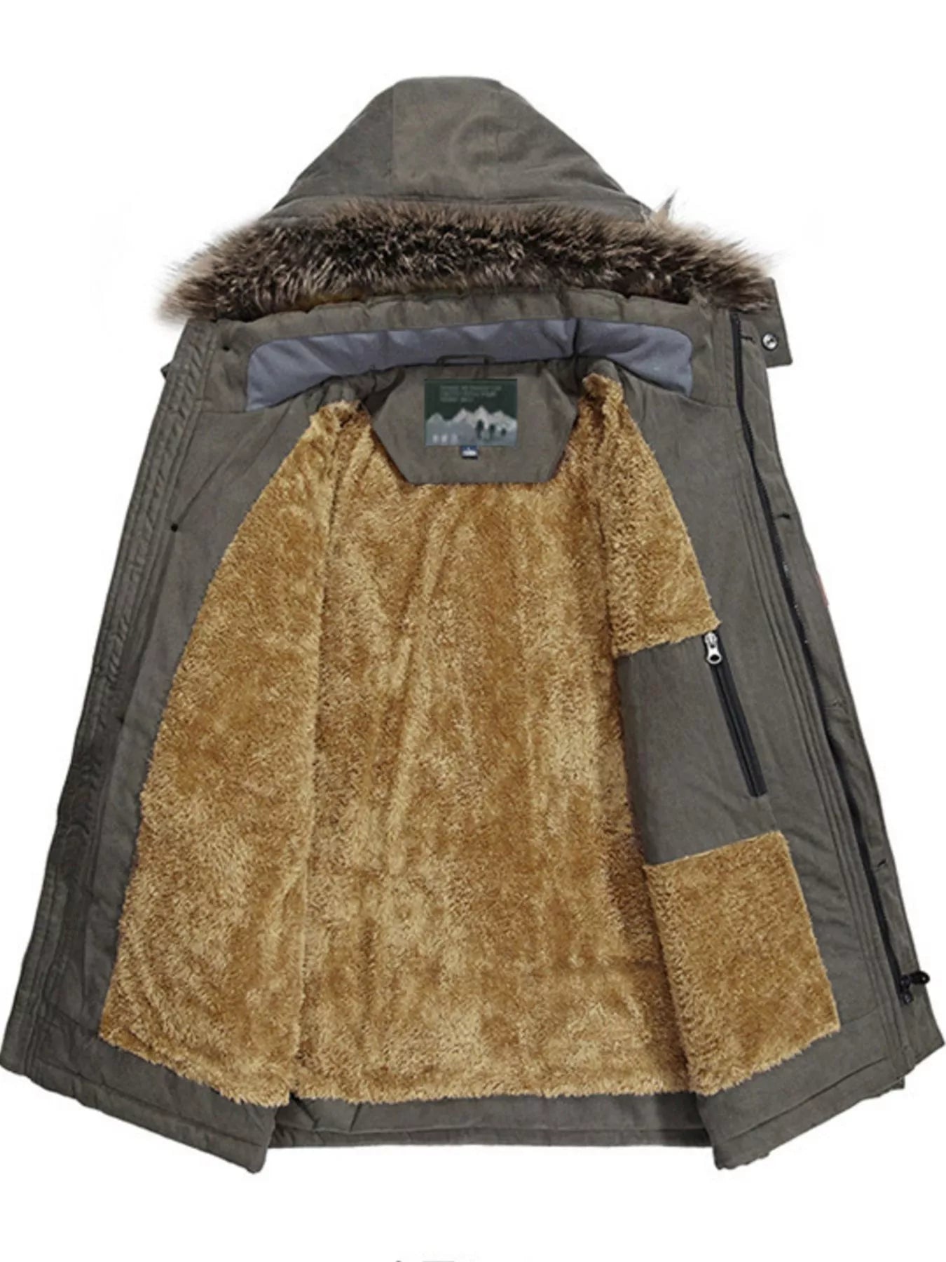 Men's Plus Size Warm Fur Hooded Winter Coat