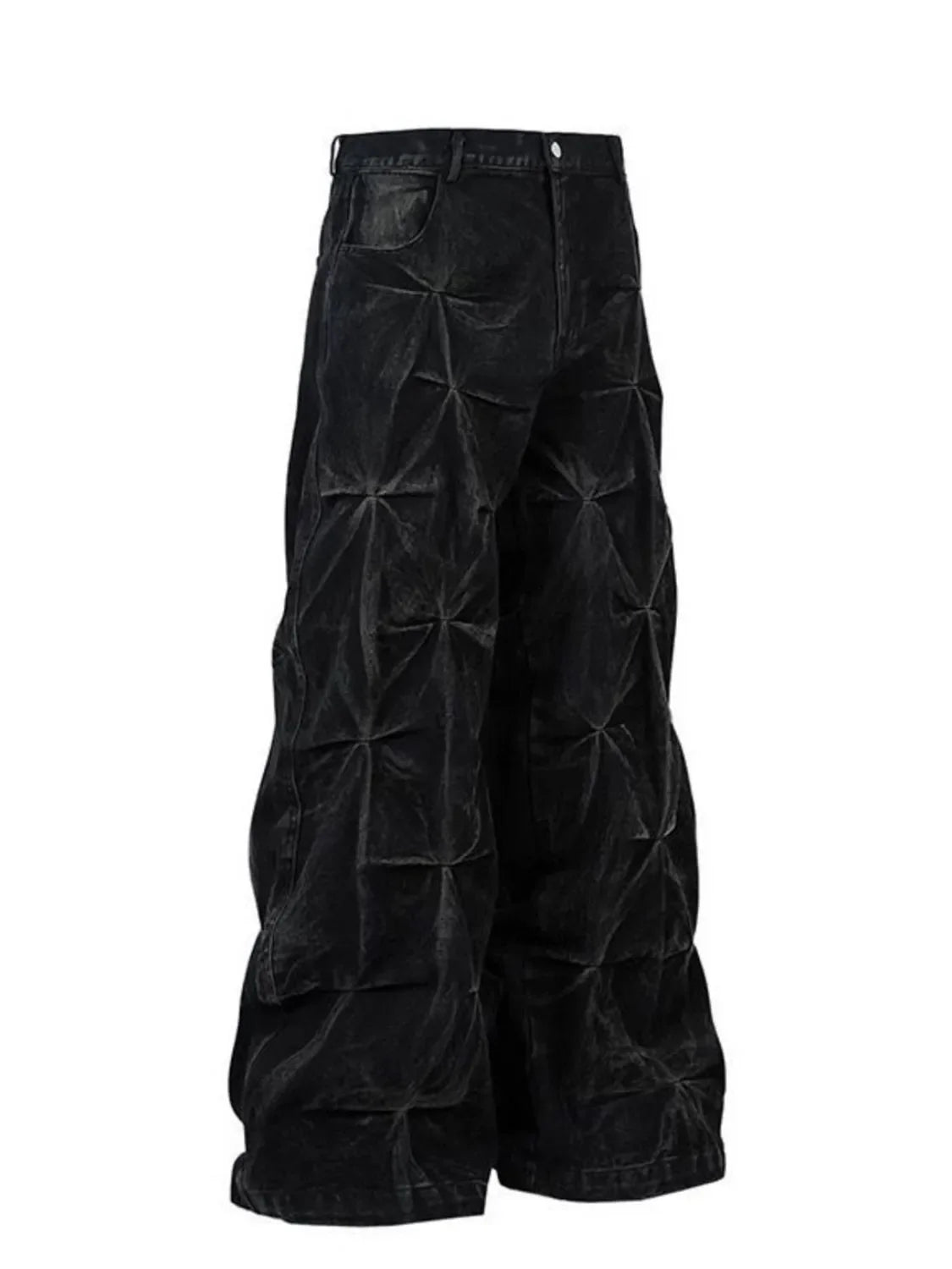 Men's Plus Size Wide Leg Jeans Black / M