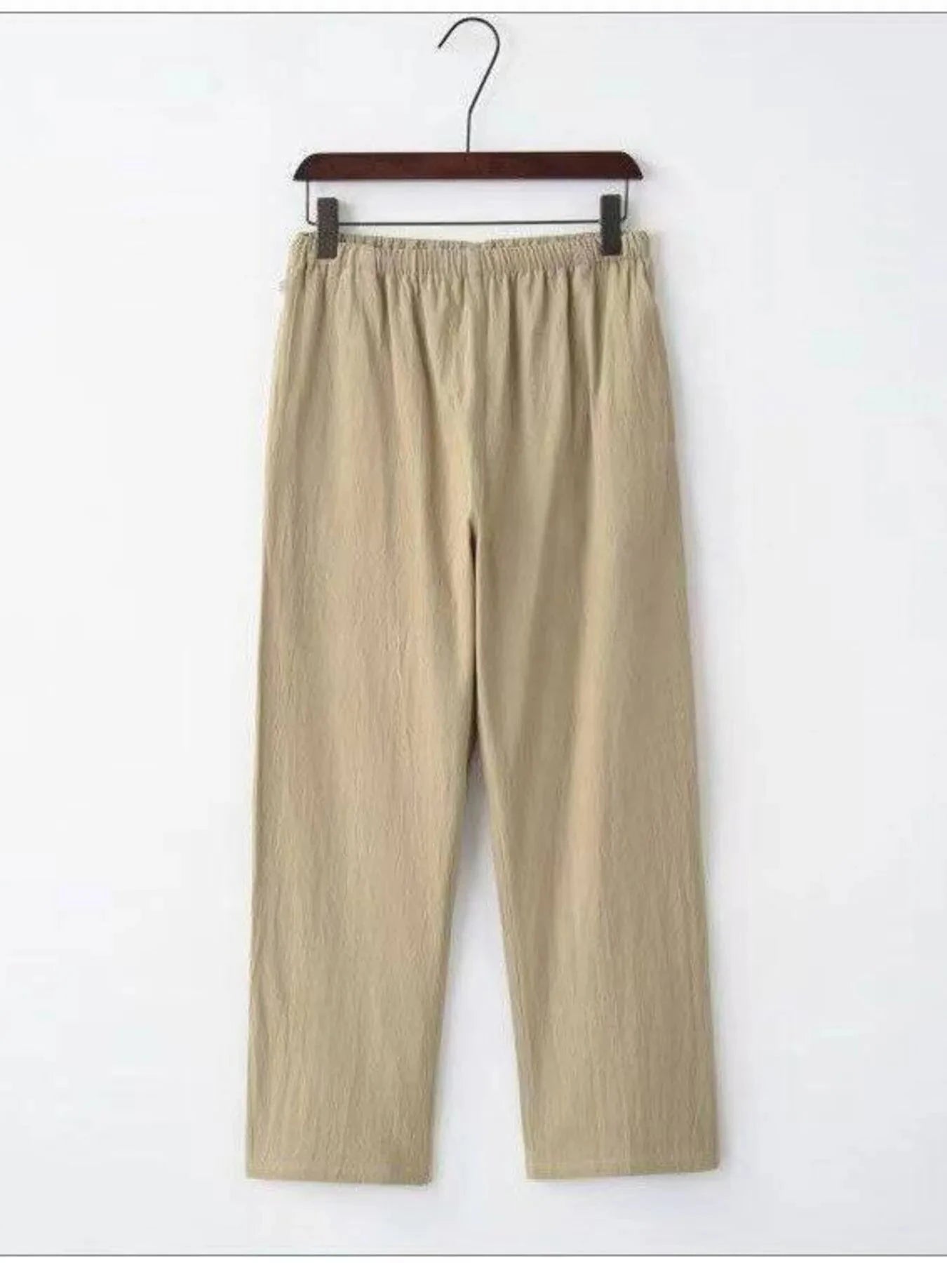 Men's Plus Size Wide Leg Pants Khaki / M