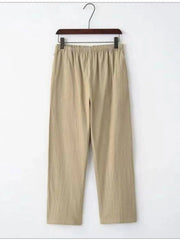 Men's Plus Size Wide Leg Pants Khaki / M