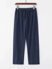 Men's Plus Size Wide Leg Pants Navy Blue / M