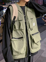 Men's Plus Size Zip Up Cargo Vest