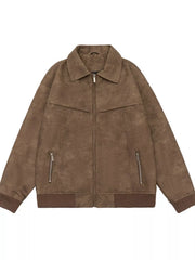 Men's Plus Size Zip Up Drop Shoulder Jacket