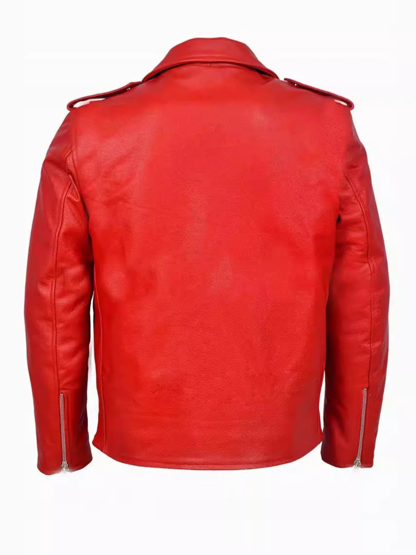 Men's Plus Size Zip Up Leather Motorcycle Jacket