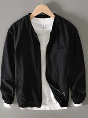 Men's Plus Size Zip Up Long Sleeve Jacket Black / M