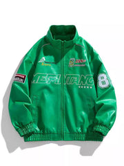 Men's Plus Size Zip Up Long Sleeve Jacket Green / M