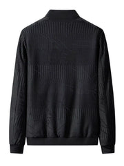 Men's Plus Size Zip Up Textured Jacket
