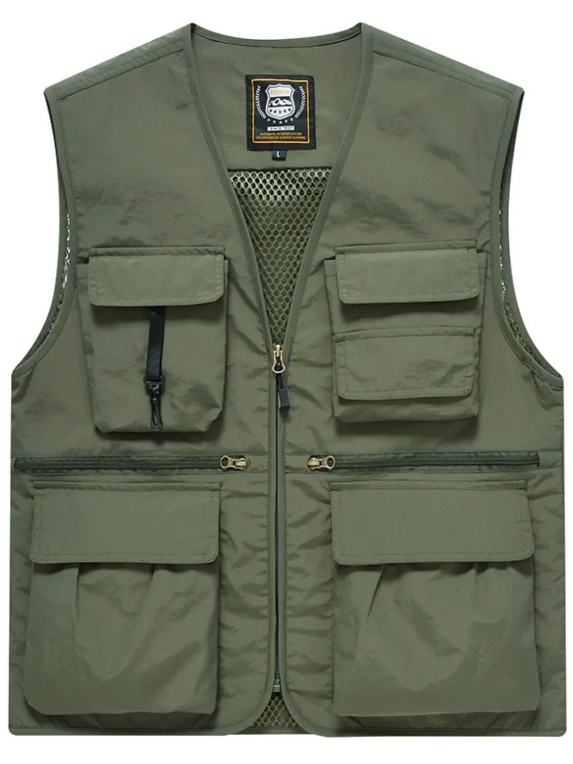 Men's Plus Size Zip Up Vest Army Green / M
