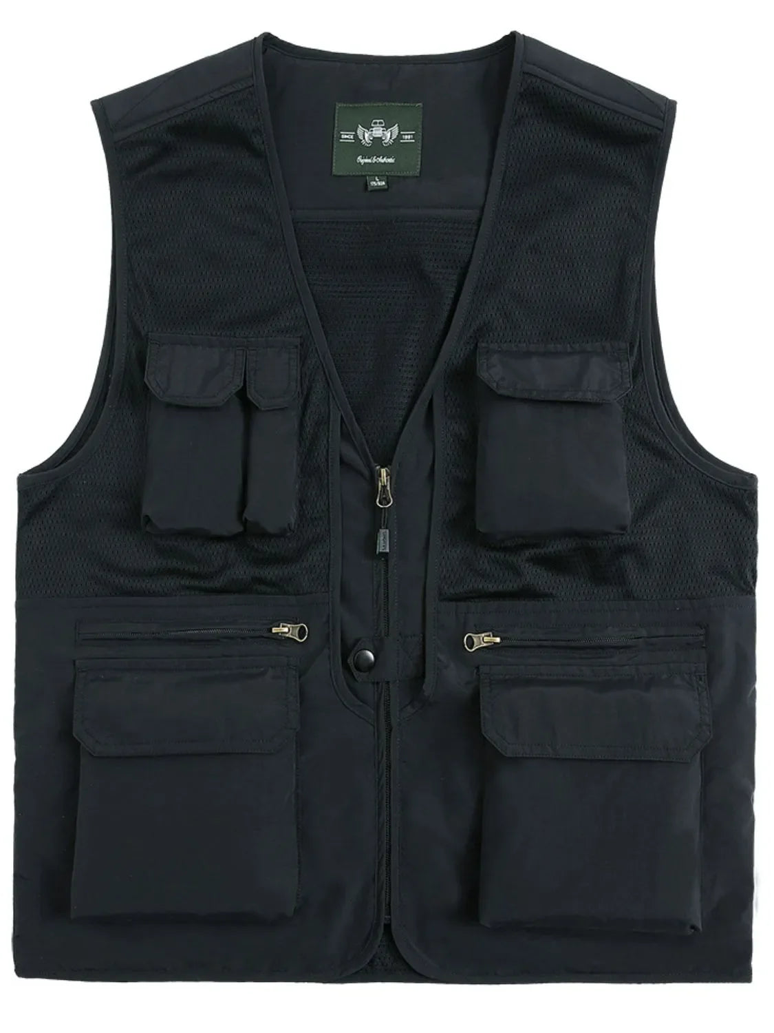 Men's Plus Size Zip Up Vest Black / M