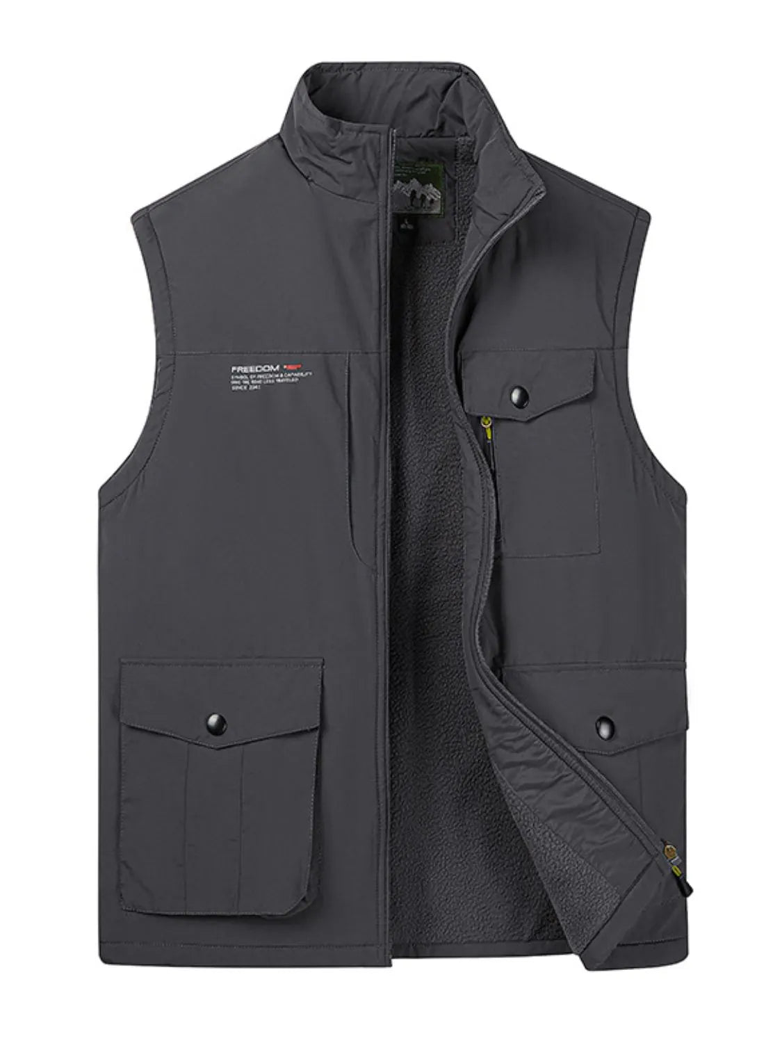 Men's Plus Size Zip Up Vest Dark Gray / M