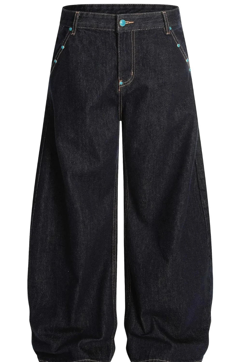 Men's Pocketed Wide Leg Jeans