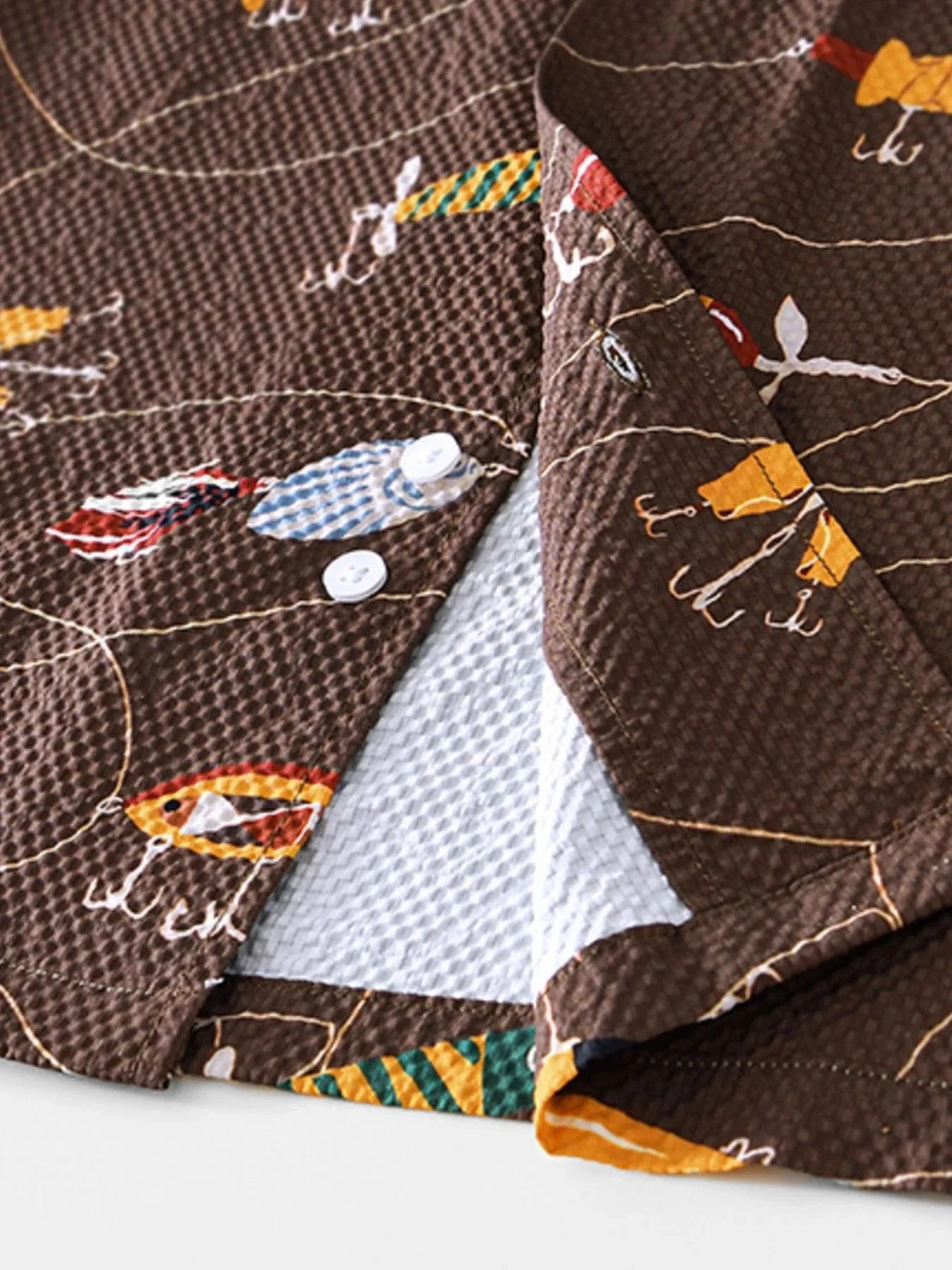 Men's Printed Button Up Short Sleeve Shirt