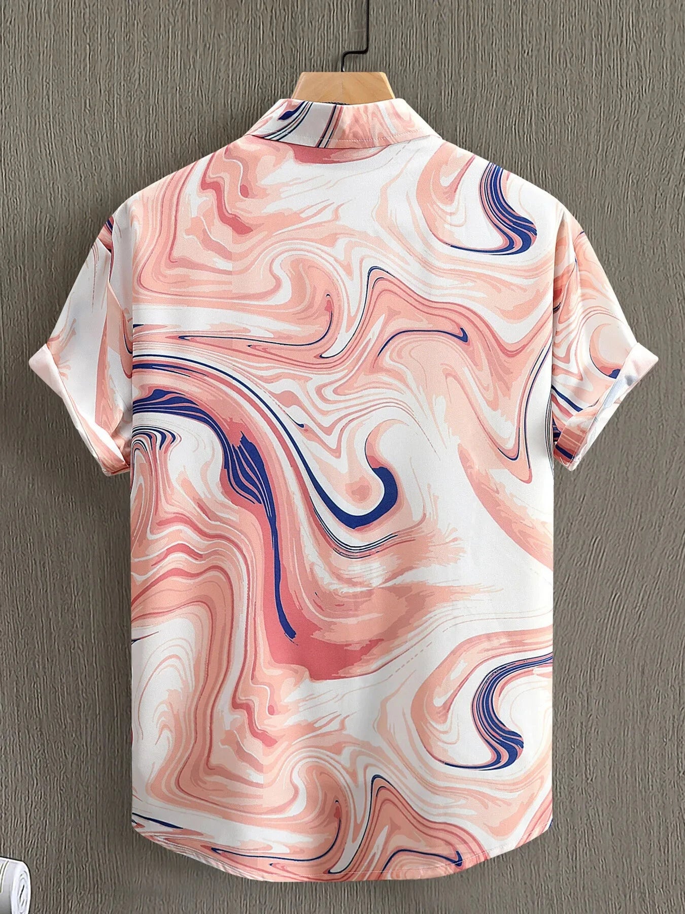 Men's Printed Button Up Short Sleeve Shirt