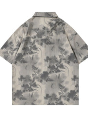Men's Printed Button Up Short Sleeve Shirt
