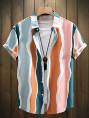 Men's Printed Button Up Short Sleeve Shirt Sage / S
