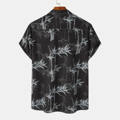 Men's Printed Short Sleeve Button-Up Shirt