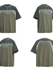 Men's Quarter-Zip Color Block T-Shirt