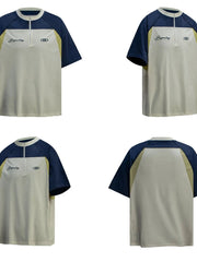 Men's Quarter-Zip Color Block T-Shirt