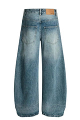 Men's Raw Hem Wide Leg Jeans