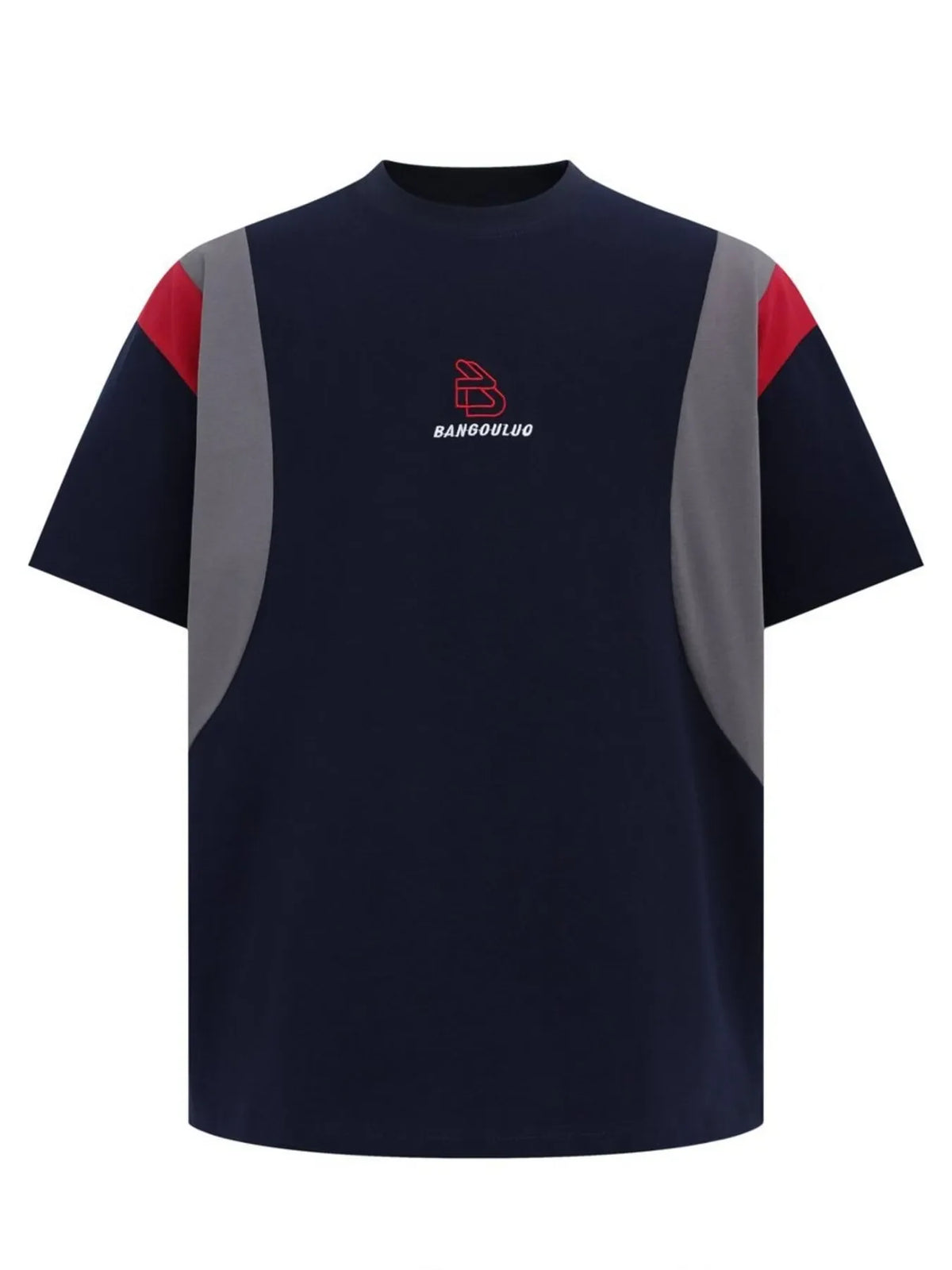 Men's Round Neck Color Block T-Shirt Blue / S