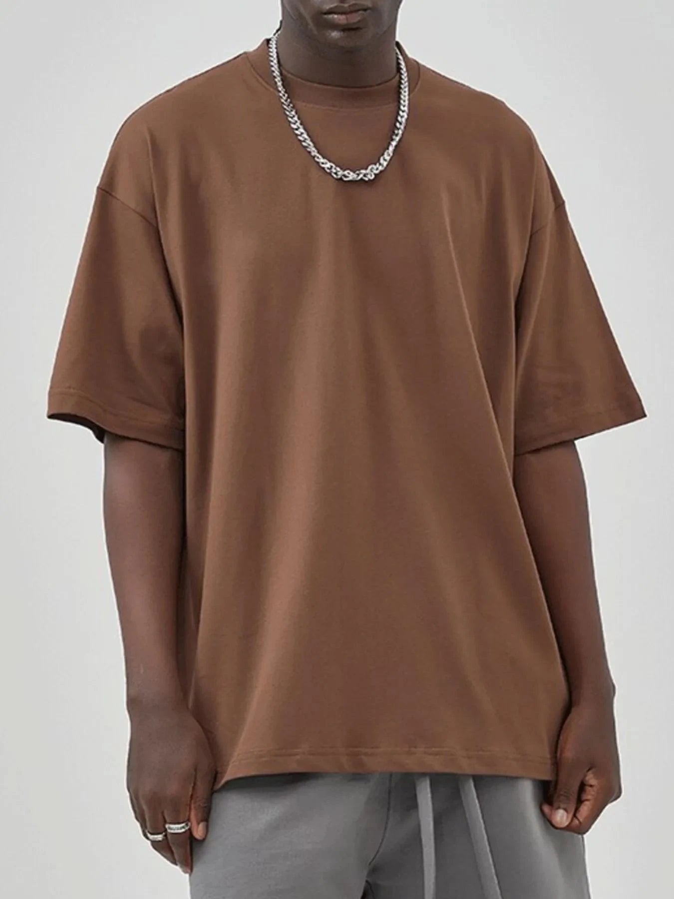 Men's Round Neck Half Sleeve T-Shirt Coffee-rep / S