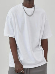 Men's Round Neck Half Sleeve T-Shirt White / S