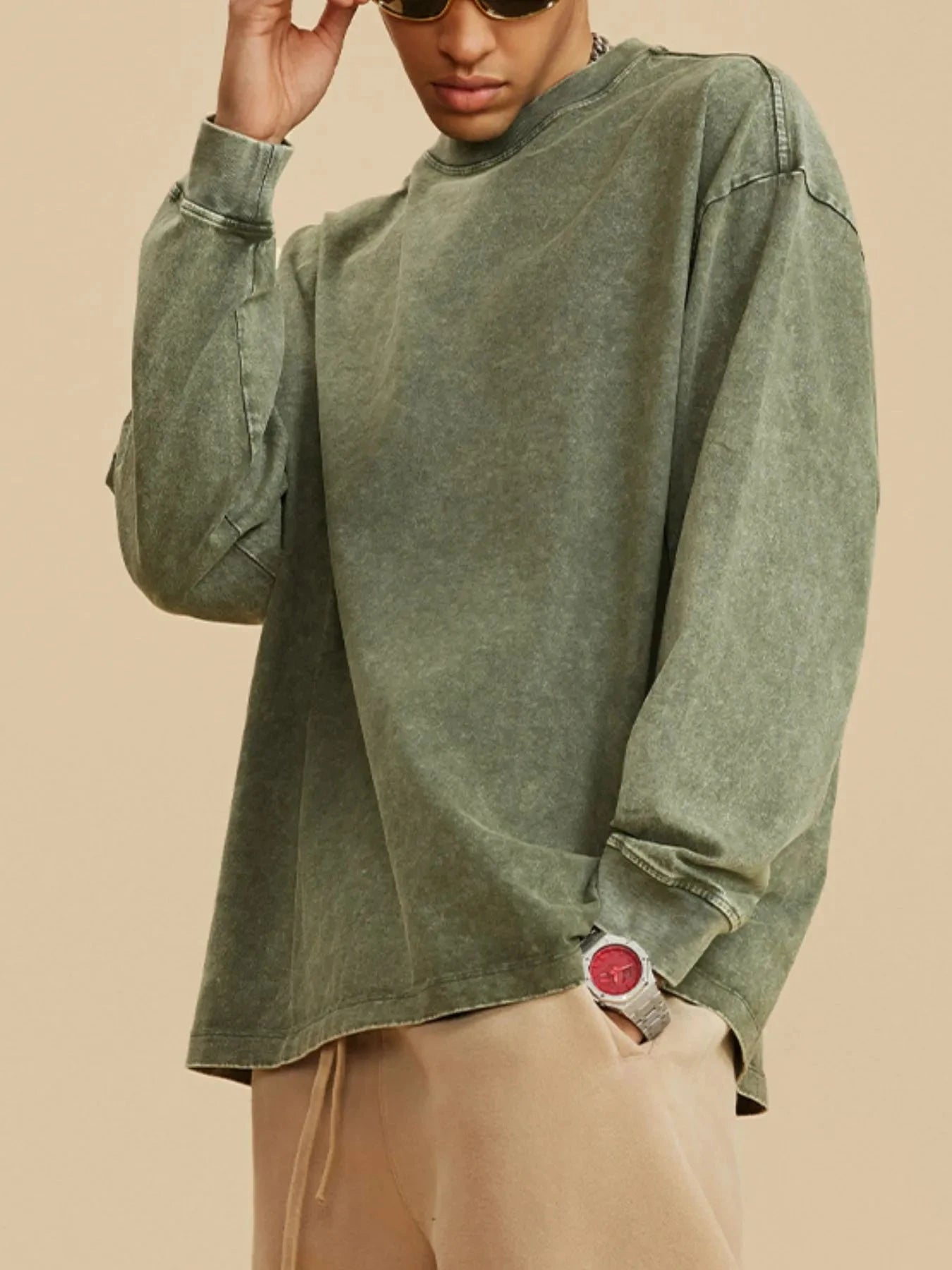 Men's Round Neck Long Sleeve T-Shirt