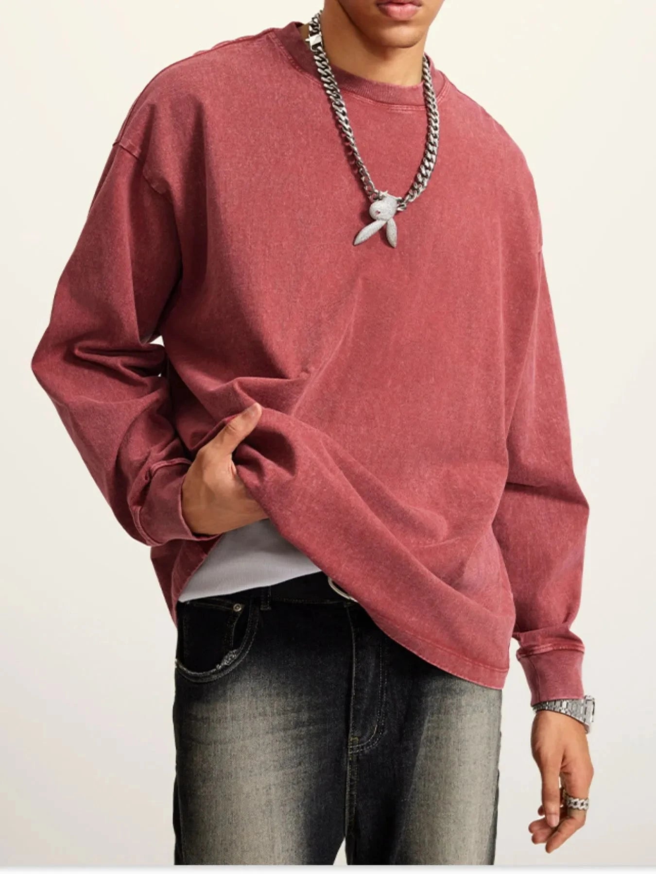 Men's Round Neck Long Sleeve T-Shirt