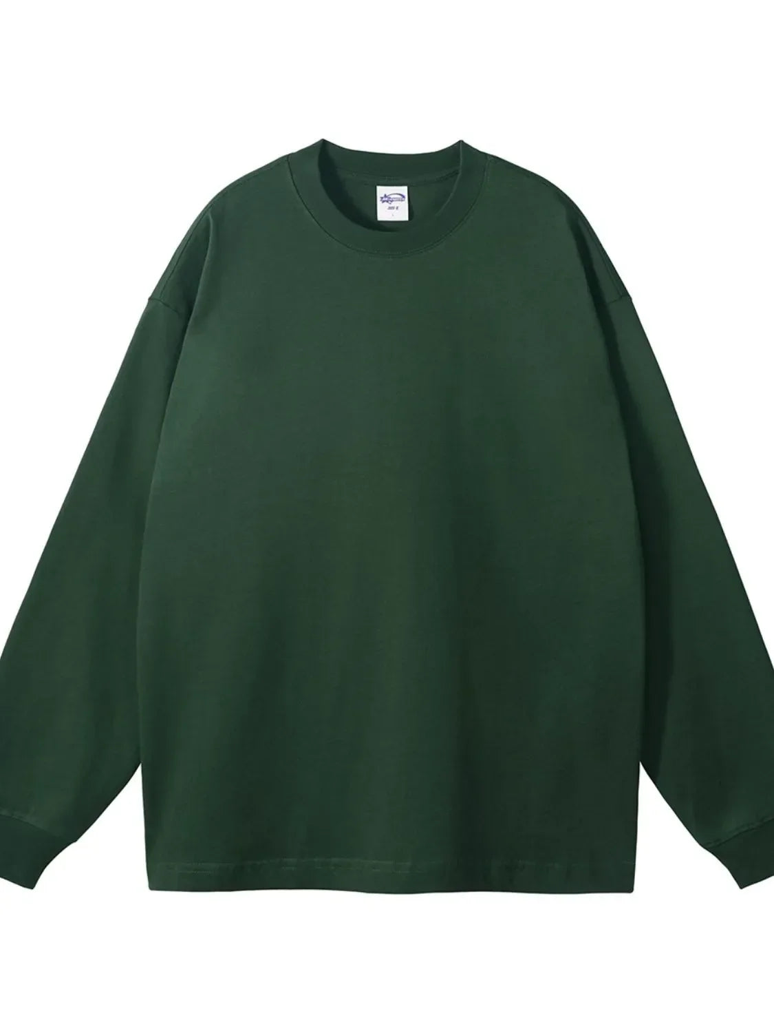 Men's Round Neck Long Sleeve T-Shirt Black Forest / S