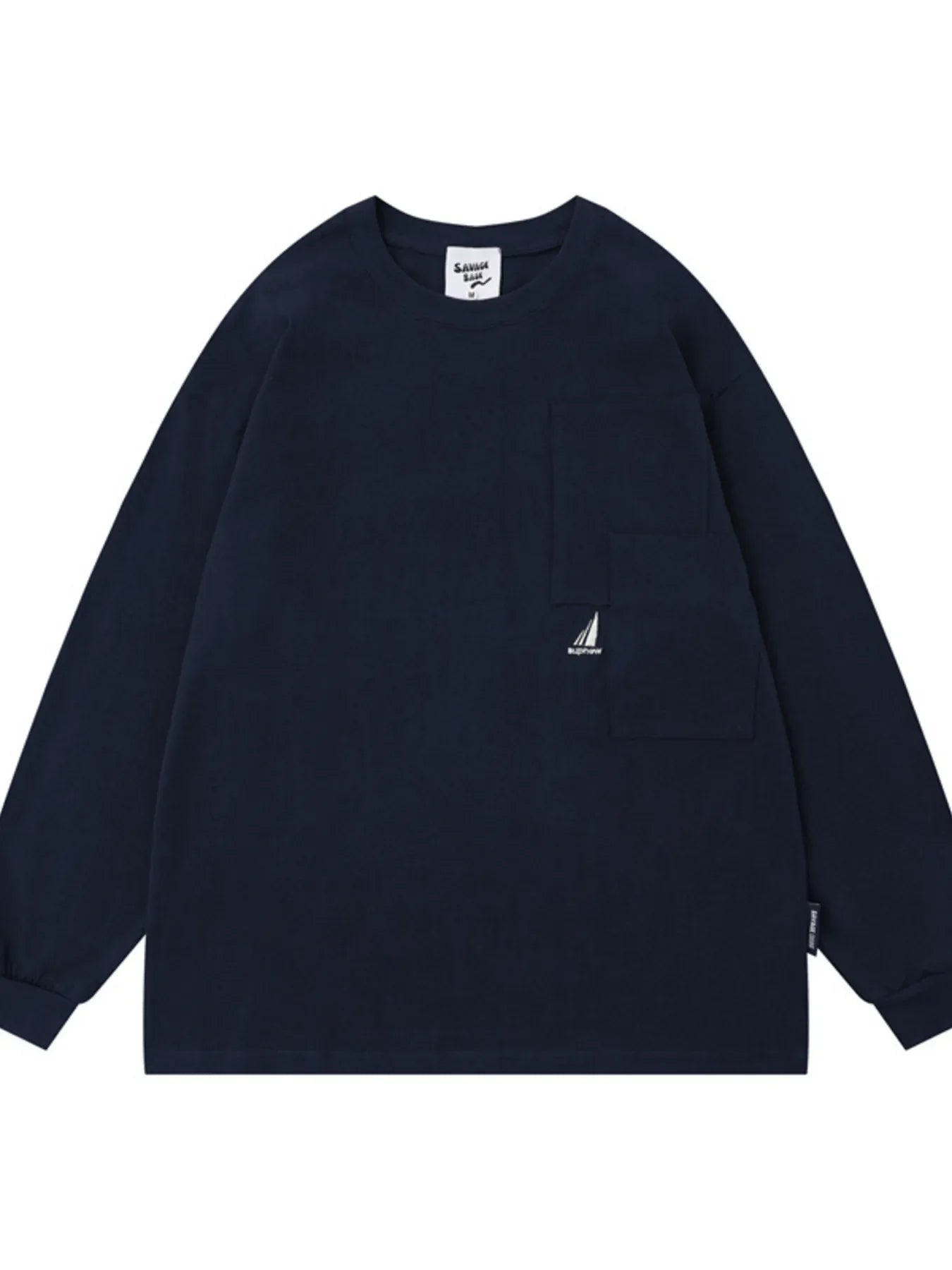 Men's Round Neck Long Sleeve T-Shirt Black / S